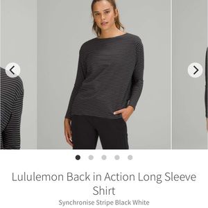 Lululemon Back in Action Long Sleeve Shirt Size 4 NWOT